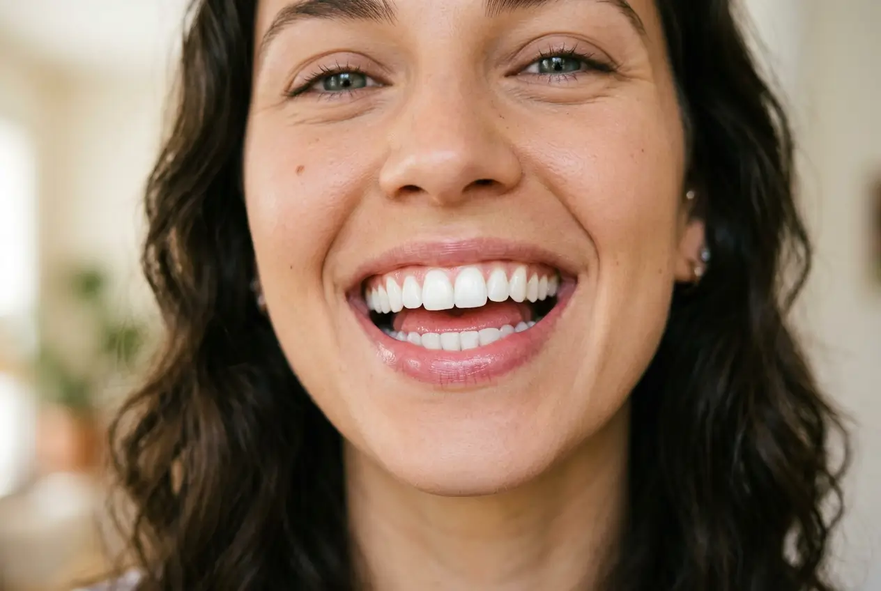 Paziente sorridente dopo una seduta di igiene dentale professionale presso lo Studio Odontoiatrico Stere di Lecce
